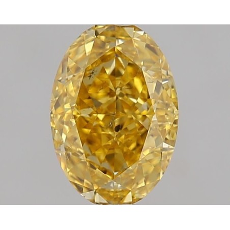 Diament o barwie fantazyjnej szlif owalny, 0.7ct, SI2, Fancy Vivid Orangey Yellow, GIA 2508228192