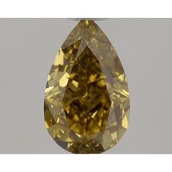Diament o barwie fantazyjnej szlif gruszkowy, 0.68ct, VS1, Fancy Deep Brownish Greenish Yellow, GIA 7512299840