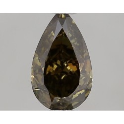 Diament o barwie fantazyjnej szlif gruszkowy, 0.52ct, SI2, Fancy Dark Greenish Yellow Brown, GIA 1513558597