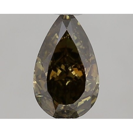 Diament o barwie fantazyjnej szlif gruszkowy, 0.52ct, SI2, Fancy Dark Greenish Yellow Brown, GIA 1513558597