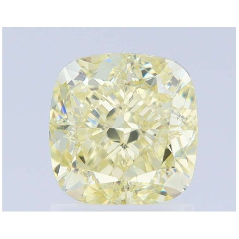 Diament o barwie fantazyjnej szlif poduszkowy brylantowy, 1.62ct, SI1, Fancy Light Yellow, GIA 1445066587