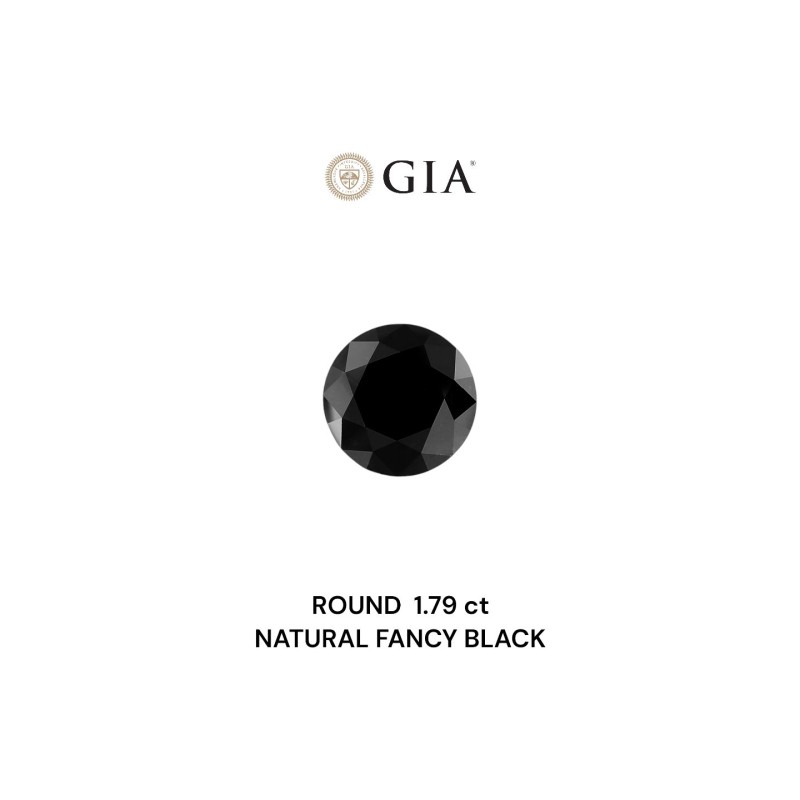 Diament o barwie fantazyjnej szlif okrągły, 1.79ct, VVS2, Fancy Black, GIA 2231062009 Diament o barwie fantazyjnej szlif okrągły, 1.79ct, VVS2, Fancy Black, GIA 2231062009