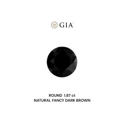 Diament o barwie fantazyjnej szlif okrągły, 1.87ct, VVS2, Fancy Dark  Brown, GIA 2239109998