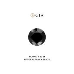 Diament o barwie fantazyjnej szlif okrągły, 1.82ct, VVS2, Fancy Black, GIA 2239157954