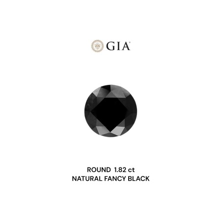 Diament o barwie fantazyjnej szlif okrągły, 1.82ct, VVS2, Fancy Black, GIA 2239157954