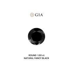 Diament o barwie fantazyjnej szlif okrągły, 1.5ct, VVS2, Fancy Black, GIA 5234111237
