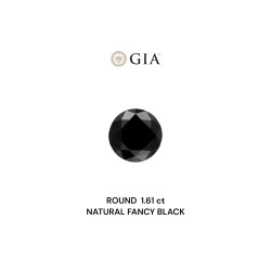 Diament o barwie fantazyjnej szlif okrągły, 1.61ct, VVS2, Fancy Black, GIA 5231109986
