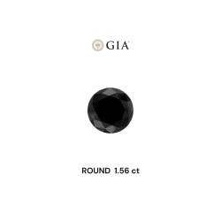 Diament o barwie fantazyjnej szlif okrągły, 1.56ct, VVS2, Fancy Black, GIA 5231005736