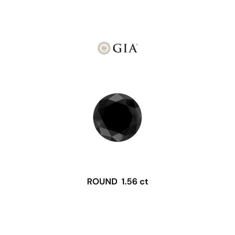 Diament o barwie fantazyjnej szlif okrągły, 1.56ct, VVS2, Fancy Black, GIA 5231005736