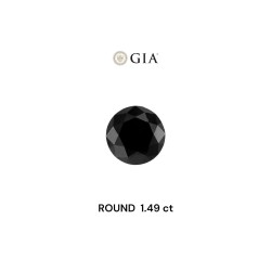 Diament o barwie fantazyjnej szlif okrągły, 1.49ct, VVS2, Fancy Black, GIA 5231005809