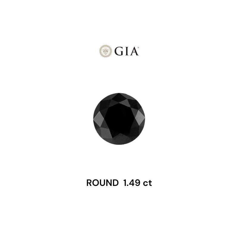 Diament o barwie fantazyjnej szlif okrągły, 1.49ct, VVS2, Fancy Black, GIA 5231005809