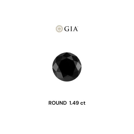 Diament o barwie fantazyjnej szlif okrągły, 1.49ct, VVS2, Fancy Black, GIA 5231005809