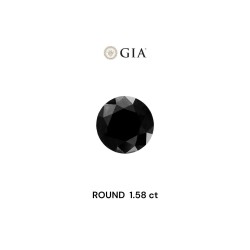 Diament o barwie fantazyjnej szlif okrągły, 1.58ct, VVS2, Fancy Black, GIA 6234062059