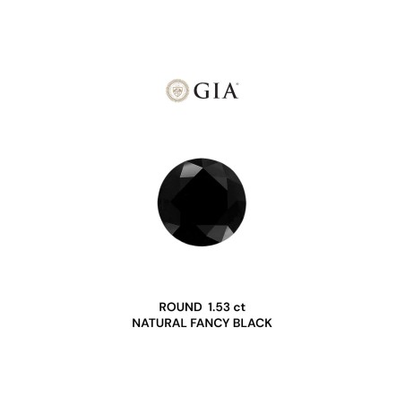 Diament o barwie fantazyjnej szlif okrągły, 1.53ct, VVS2, Fancy Black, GIA 6237078089
