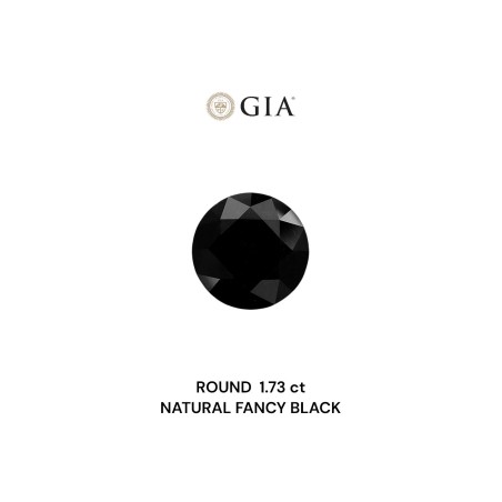 Diament o barwie fantazyjnej szlif okrągły, 1.73ct, VVS2, Fancy Black, GIA 6237078411