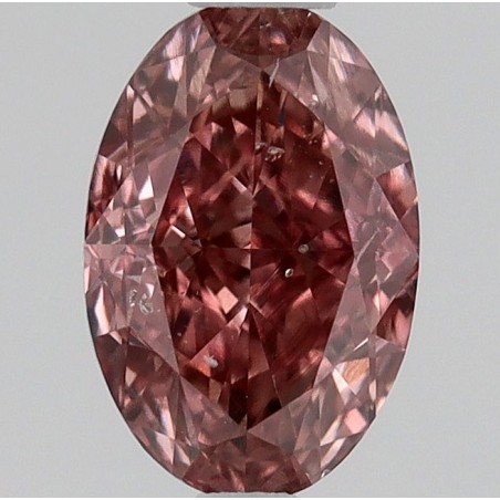 Diament o barwie fantazyjnej szlif owalny, 0.47ct, SI2, Fancy Deep Orangey Pink, GIA 2231478352