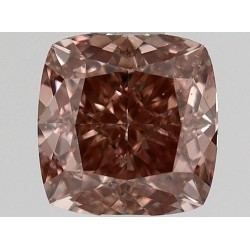 Diament o barwie fantazyjnej szlif poduszkowy brylantowy, 0.46ct, VS2, Fancy Deep Orangey Pink, GIA 1236482710