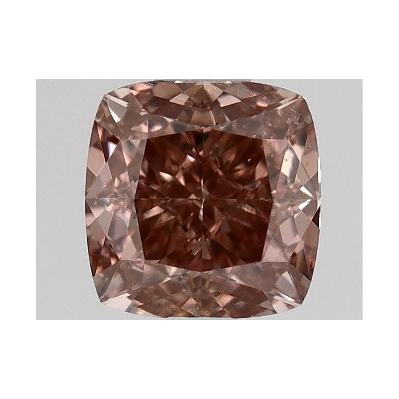 Diament o barwie fantazyjnej szlif poduszkowy brylantowy, 0.46ct, VS2, Fancy Deep Orangey Pink, GIA 1236482710