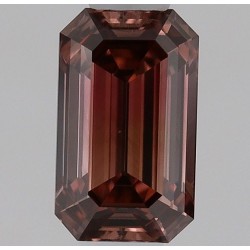 Diament o barwie fantazyjnej szlif szmaragdowy, 0.33ct, VS1, Fancy Deep Brownish Orangey Pink, GIA 2233479626