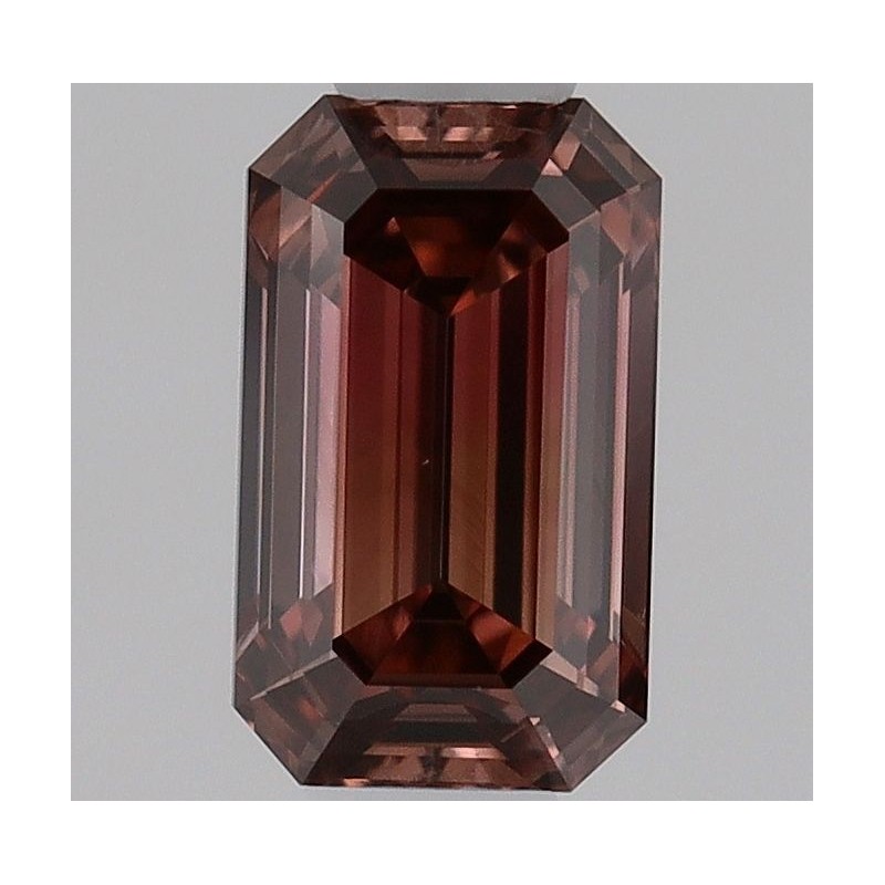 Diament o barwie fantazyjnej szlif szmaragdowy, 0.33ct, VS1, Fancy Deep Brownish Orangey Pink, GIA 2233479626