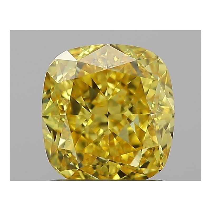 Diament o barwie fantazyjnej szlif poduszkowy modyfikowany, 1.07ct, VVS1, Fancy Vivid Yellow, GIA 2225980083