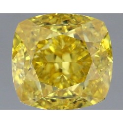 Diament o barwie fantazyjnej szlif poduszkowy modyfikowany, 1.01ct, VS1, Fancy Vivid Yellow, GIA 6451537804