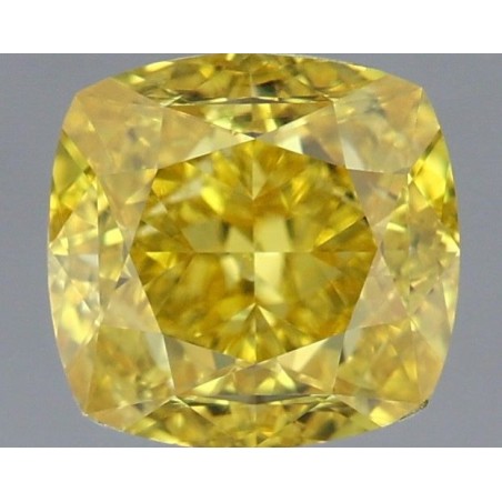 Diament o barwie fantazyjnej szlif poduszkowy modyfikowany, 1.01ct, VS1, Fancy Vivid Yellow, GIA 6451537804