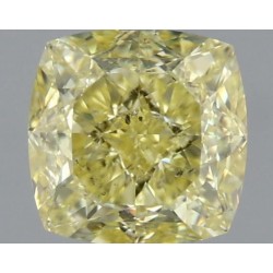 Diament o barwie fantazyjnej szlif poduszkowy modyfikowany, 1ct, SI2, Fancy Yellow, GIA 3445800174