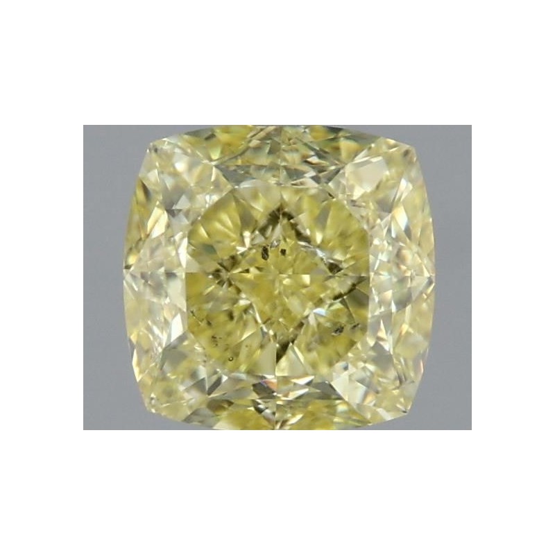 Diament o barwie fantazyjnej szlif poduszkowy modyfikowany, 1ct, SI2, Fancy Yellow, GIA 3445800174