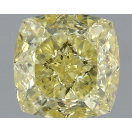 Diament o barwie fantazyjnej szlif poduszkowy modyfikowany, 1ct, SI2, Fancy Yellow, GIA 3445800174