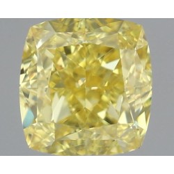 Diament o barwie fantazyjnej szlif poduszkowy modyfikowany, 0.52ct, VVS1, Fancy Vivid Yellow, GIA 2466650476