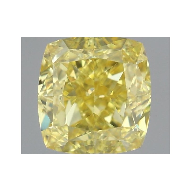 Diament o barwie fantazyjnej szlif poduszkowy modyfikowany, 0.52ct, VVS1, Fancy Vivid Yellow, GIA 2466650476