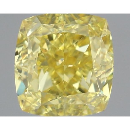 Diament o barwie fantazyjnej szlif poduszkowy modyfikowany, 0.52ct, VVS1, Fancy Vivid Yellow, GIA 2466650476