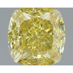 Diament o barwie fantazyjnej szlif poduszkowy modyfikowany, 1.01ct, SI2, Fancy Intense Yellow, GIA 7468562922