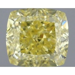 Diament o barwie fantazyjnej szlif poduszkowy modyfikowany, 0.59ct, VS2, Fancy Intense Yellow, GIA 1475714479