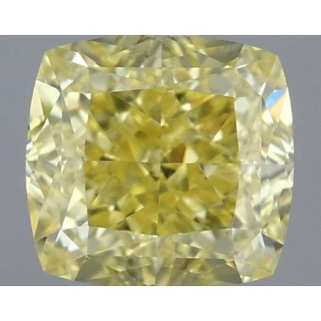 Diament o barwie fantazyjnej szlif poduszkowy modyfikowany, 0.59ct, VS2, Fancy Intense Yellow, GIA 1475714479