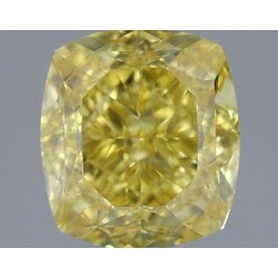 Diament o barwie fantazyjnej szlif poduszkowy modyfikowany, 1.01ct, VS1, Fancy Vivid Yellow, GIA 2477888206