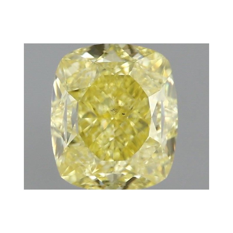 Diament o barwie fantazyjnej szlif poduszkowy modyfikowany, 1.01ct, SI1, Fancy Intense Yellow, GIA 7471888194
