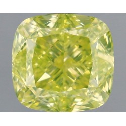 Diament o barwie fantazyjnej szlif poduszkowy modyfikowany, 1.71ct, VS1, Fancy Intense Green Yellow, GIA 7341477866