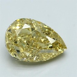 Diament o barwie fantazyjnej szlif gruszkowy, 1.5ct, SI1, Fancy Intense Yellow, GIA 2211744879