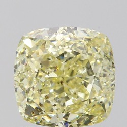 Diament o barwie fantazyjnej szlif poduszkowy brylantowy, 1.5ct, VS2, Fancy Light Yellow, GIA 7421541522