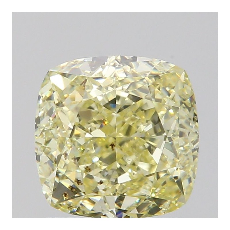 Diament o barwie fantazyjnej szlif poduszkowy brylantowy, 1.5ct, VS2, Fancy Light Yellow, GIA 7421541522