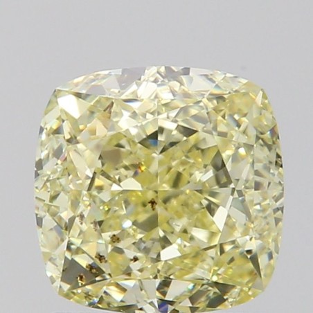 Diament o barwie fantazyjnej szlif poduszkowy brylantowy, 1.5ct, VS2, Fancy Light Yellow, GIA 7421541522