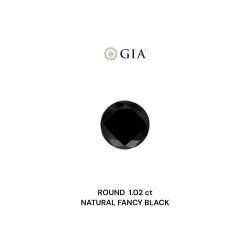 Diament o barwie fantazyjnej szlif okrągły, 1.02ct, VVS2, Fancy Black, GIA 2235061987