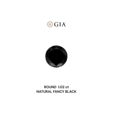 Diament o barwie fantazyjnej szlif okrągły, 1.02ct, VVS2, Fancy Black, GIA 2235061987