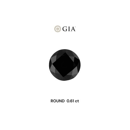 Diament o barwie fantazyjnej szlif okrągły, 0.61ct, VVS2, Fancy Black, GIA 6234157970