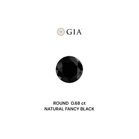 Diament o barwie fantazyjnej szlif okrągły, 0.68ct, VVS2, Fancy Black, GIA 2235062066