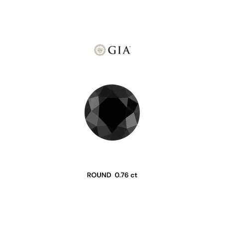 Diament o barwie fantazyjnej szlif okrągły, 0.76ct, VVS2, Fancy Black, GIA 2231157978