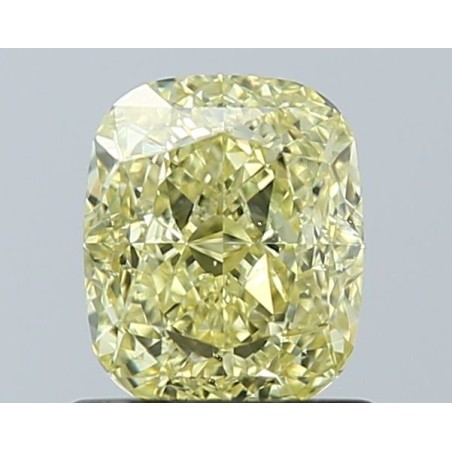 Diament o barwie fantazyjnej szlif poduszkowy modyfikowany, 1.16ct, SI1, Fancy Yellow, GIA 6532155281