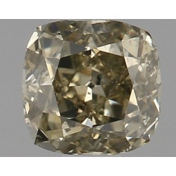 Diament o barwie fantazyjnej szlif poduszkowy brylantowy, 0.6ct, SI1, Fancy Brown Greenish Yellow, GIA 6147041928